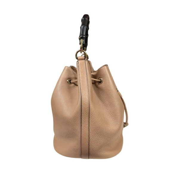 GUCCI Beige Leather Bamboo Shoulder Bag - Picture 4 of 12